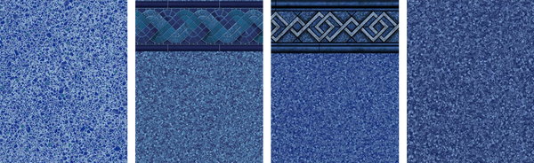 Pool Liner Patterns - Blue Beach Pebble - Blue Antigua - Raleigh Blue - Hamlin