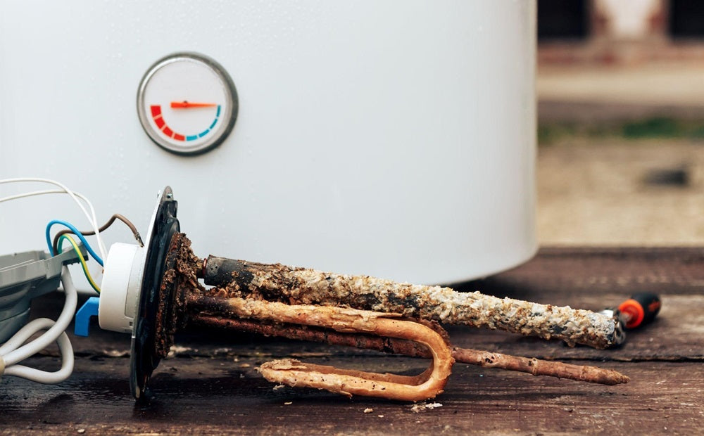 Heating element with rust and scale