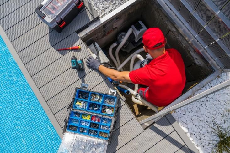 Équipement de chauffage de nettoyage de piscine extérieure