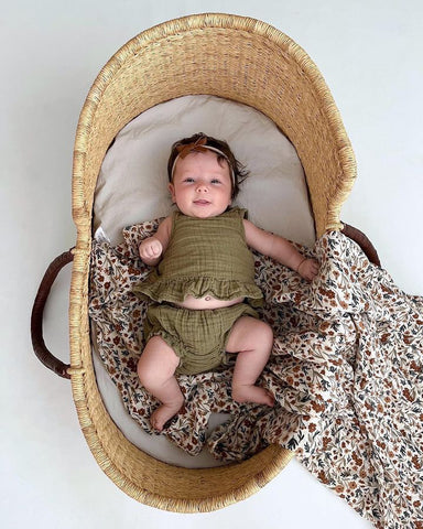 Rattan moses bassinet 