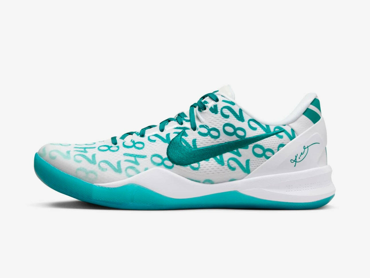 Kobe 8 Protro White 'Radiant Emerald' Basketball Shoes for Men