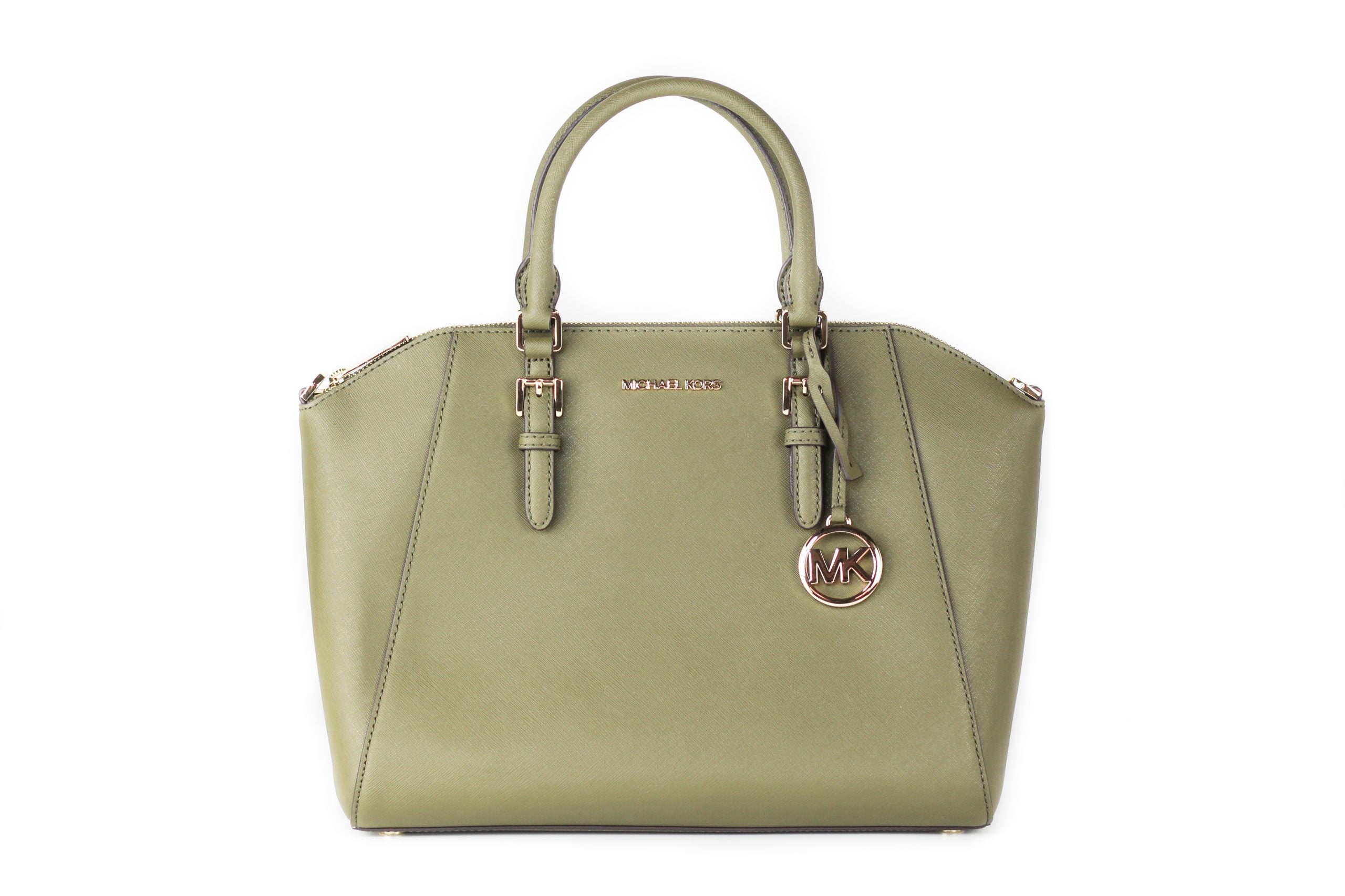 Bolso tipo cartera grande con cremallera superior de cuero Michael Kors Ciara Saffiano (bolsa de lona) Condición: Nuevo con etiquetas adjuntas Estilo: Bolso tipo cartera grande Michael Kors Ciara (bolsa de lona) Material: Cuero Saffiano Características: Bolsillos interiores deslizantes y multifunción, bolsillo exterior trasero para dispositivo, ajustable /Medidas de la correa cruzada desmontable: 39,37 cm (largo) x 25,4 cm (alto) x 15,24 cm (profundidad)