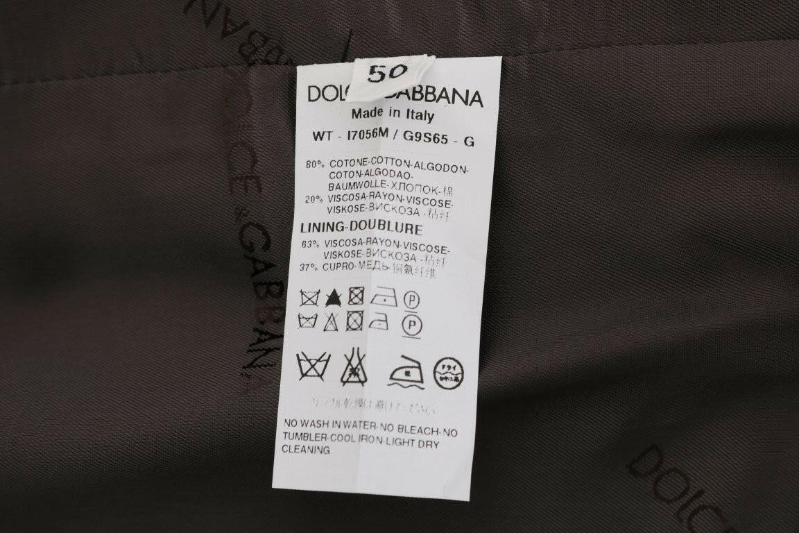 Dolce & Gabbana Gray STAFF Cotton Striped Vest for Men