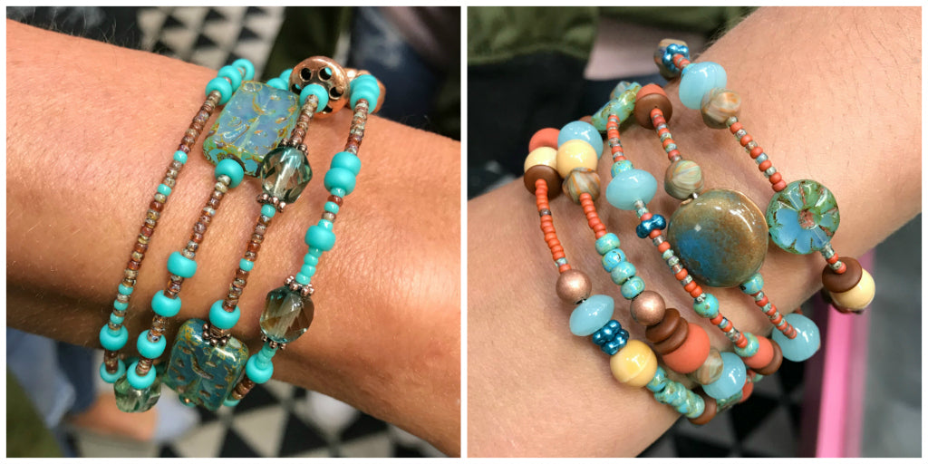 The Calgary Spring Fibre Fest​ ​was tons of ​fun on Mother's Day​ weekend,​ ​with Suzie Q Studio​ ​providing FREE, expert instruction​ ​for some "Moms & Daughters"​ ​to make their own​ ​Serendipity BEAD STEW​ ​"Bangle-icious" Bracelets!