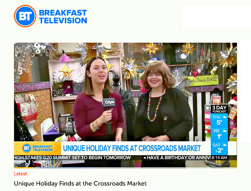 The Crossroads Market Ltd. is Calgary's "Hidden Gem" of Shops, with tasty eats, as well as unique and eclectic "gifty" items, including Suzie Q Studio, of course! Amber from BT Breakfast Television takes you on a tour of a small sampling of what's in-store for you when you visit the Crossroads --- plenty of FREE parking too! The Market is OPEN Friday-Sunday, 9AM-5PM.