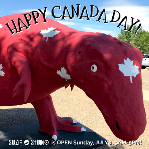 Happy Canada Day from Suzie Q Studio in Calgary. Drop by the Crossroads Market for our 50% Moving Sale on all jewelery-making supplies.