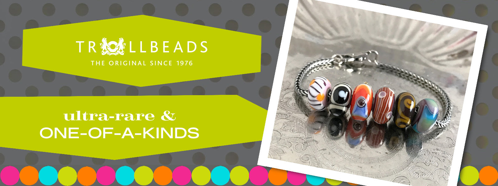 Suzie Q Studio has stashed away rare and retired special glass, sterling silver and limited edition Trollbeads pieces in the Suzie Q Studio “Trollbeads Treasure Vault”. This Trollbeads Ultra-Rare & One-of-a-Kinds Collection features some rare beauties.