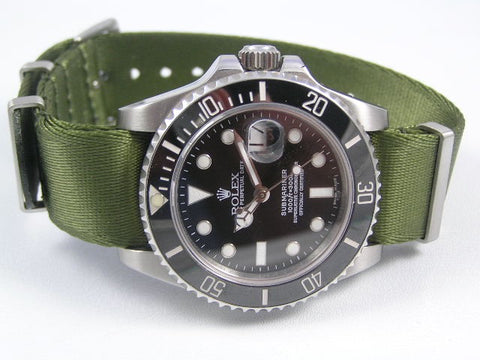 rolex on green nato