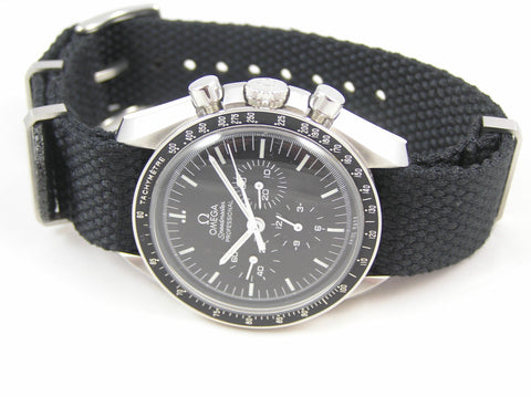 Black hemp nato on omega speedmaster