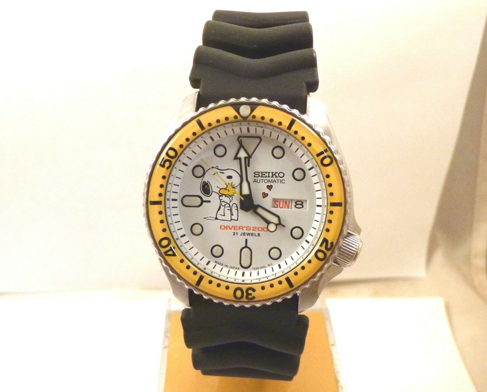 Custom Made Seiko Ceramic Snoopy Loves Woodstock Automatic Divers Day –  