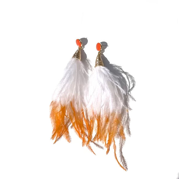 Orange Crush Tassel Earrings