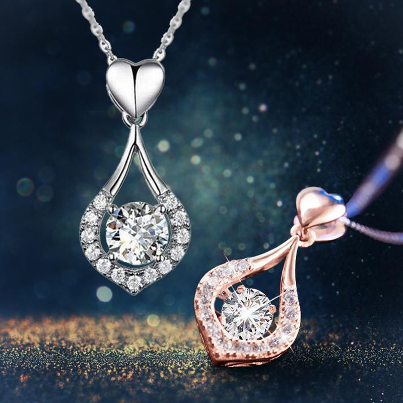 Twinkling Heart Waterdrop Stone Necklace – Suncosy
