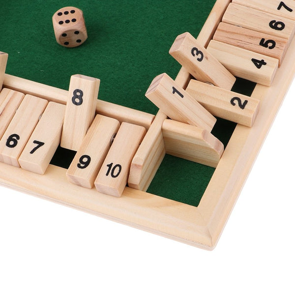 Shut The Box Wooden Board Game for 2-4 Players