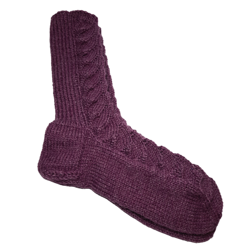 Wool socks 39, purple pattern