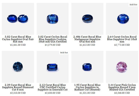 blue sapphire stones for jewellery