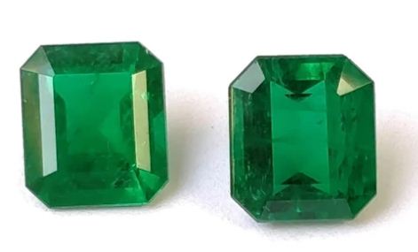 Emerald green semi precious gemstones