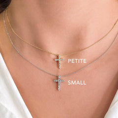 Petite & Small Diamond Cross Necklace