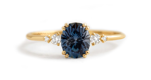 Messina Teal Sapphire Diamond Ring