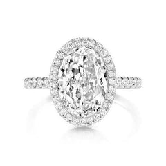 Seamless Oval Halo Engagement Ring