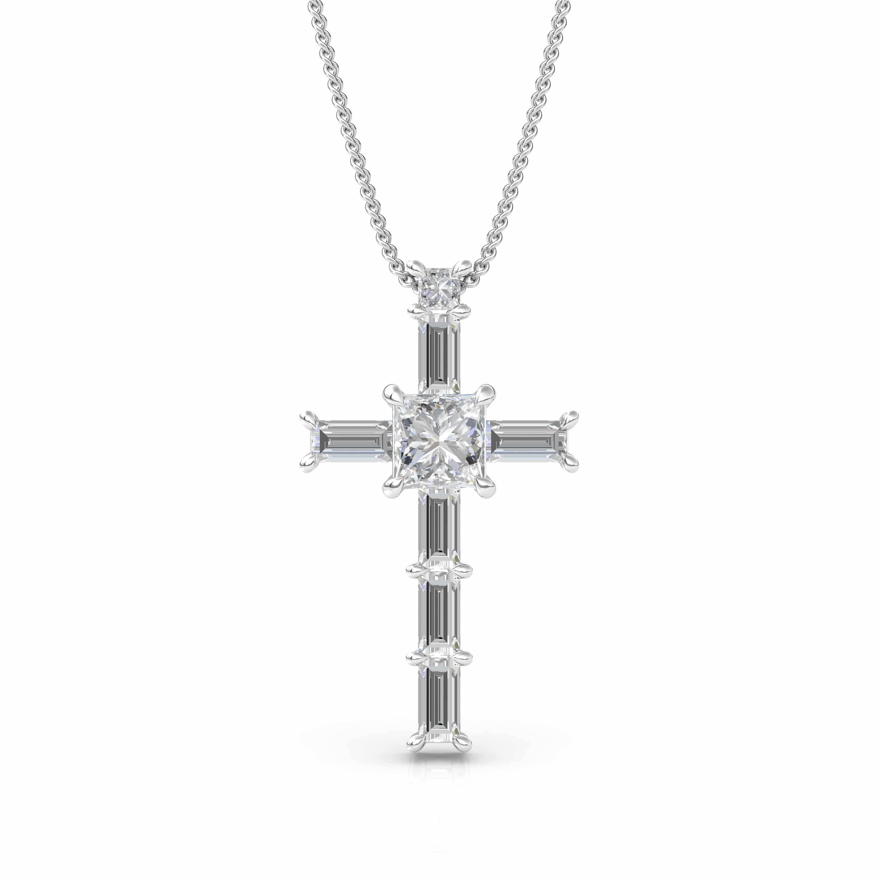 baguette diamond cross