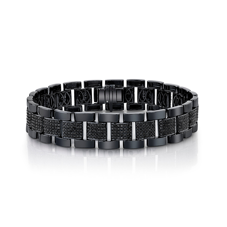 mens bracelets black diamonds