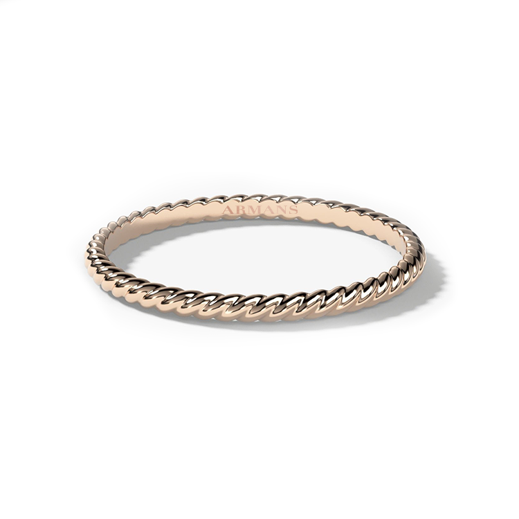 rose gold rope ring