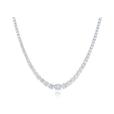 3 Prong Set Diamond Tennis Necklace Halfway Around – Ali Weiss Jewelry