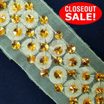 CLOSEOUT! 5 yards Stones Dotted Mesh Trim , Available in 8 Different Colors,  COT-251