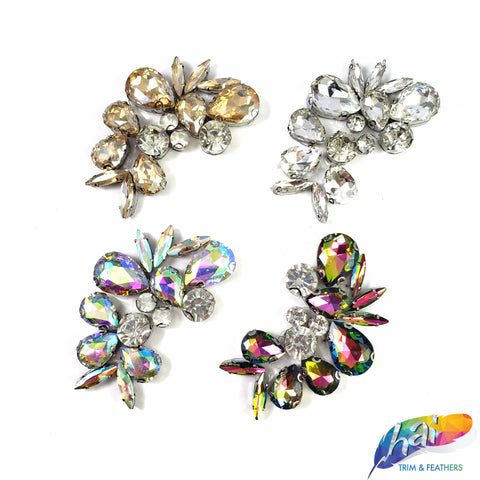 Gold Rhinestone Flower Appliqué With Hot Fix Backing – Make Your
