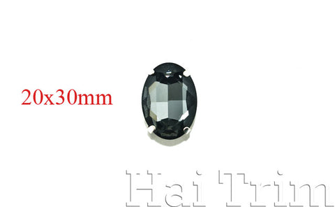 20x30mm Black Diamond Teardrop Sew-on Rhinestones w/ Metal Setting – Hai  Trim & Feathers