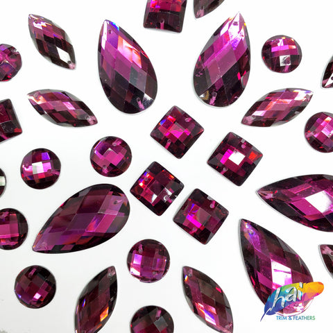 Hot Pink Resin Stones, DD136