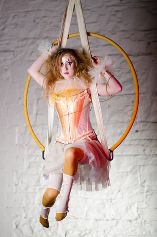 Fifi La Roux clown and aerial burlesque photoshoot.