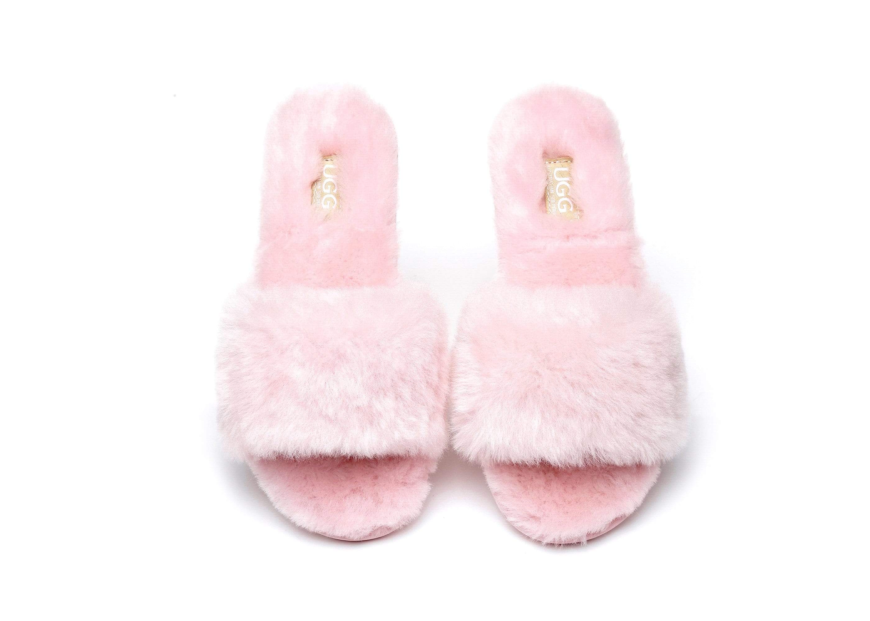 ugg pink fluffy slides