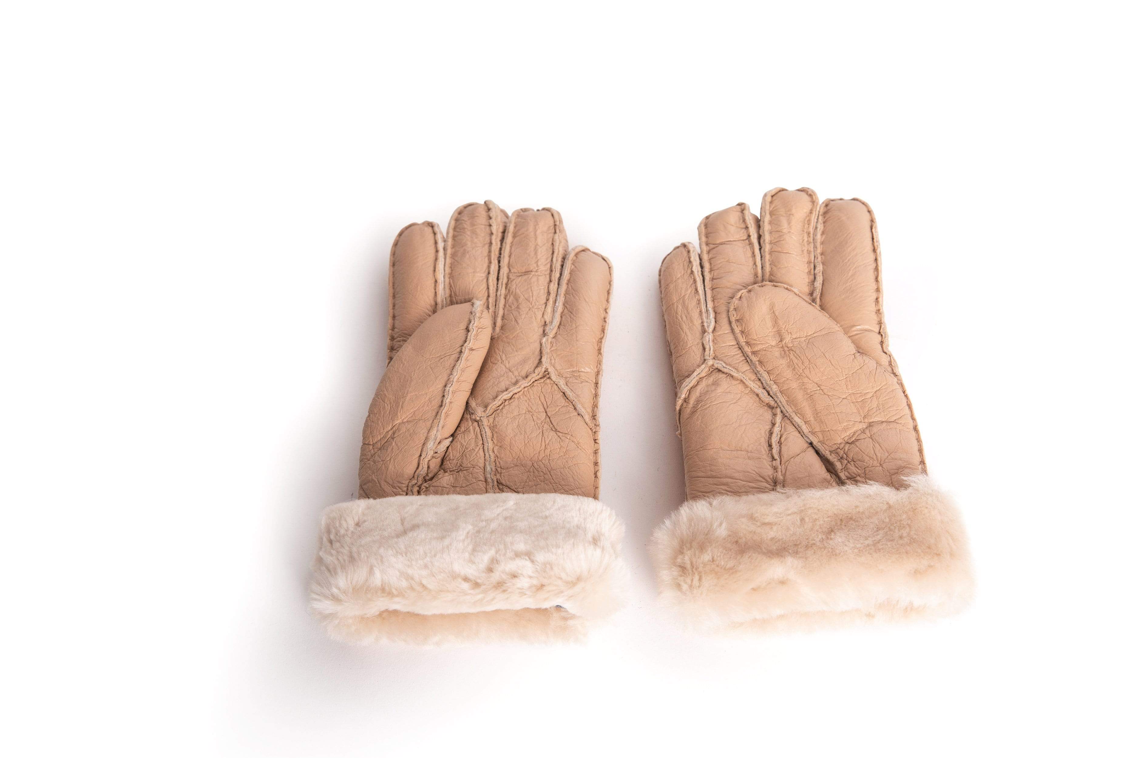 leather fluffy gloves