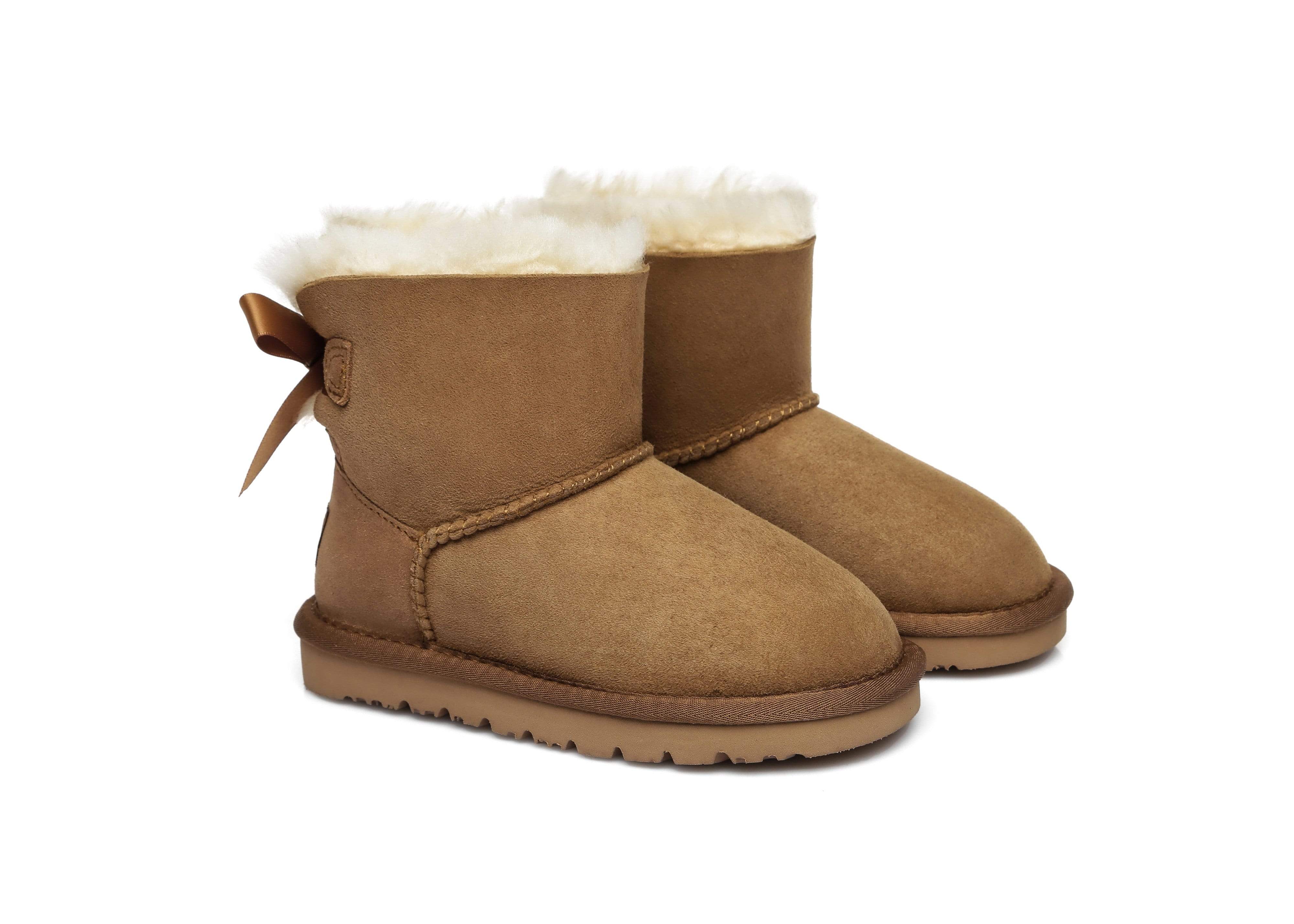 tan uggs with bows on the back