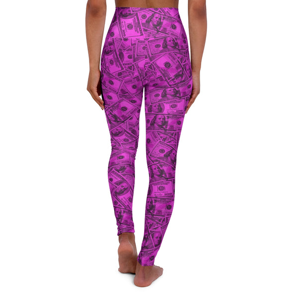 100 Dollar Bills Money All Over Print High Waisted Yoga Pants