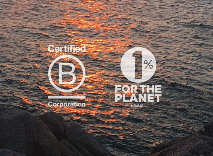 Riz Boardshorts announcing both B Corp certification and 1% for the planet membership