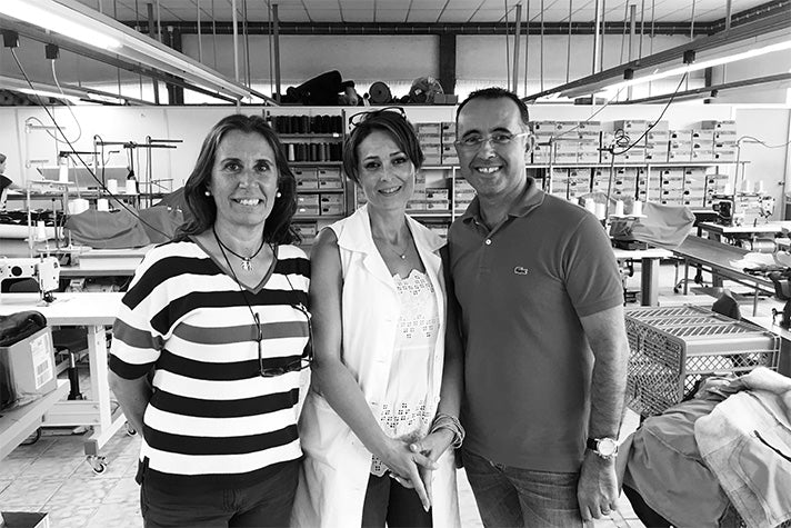 Management team at the factory in Portugal where Riz Boardshorts swim shorts are manufactured