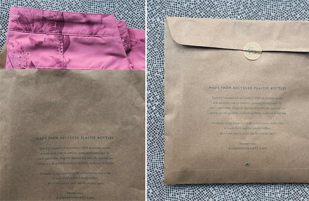 The back view of our new paper envelope packaging