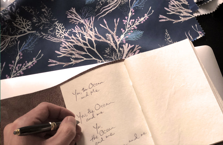 Handwritten notes inspiring the You The Ocean and Me collection