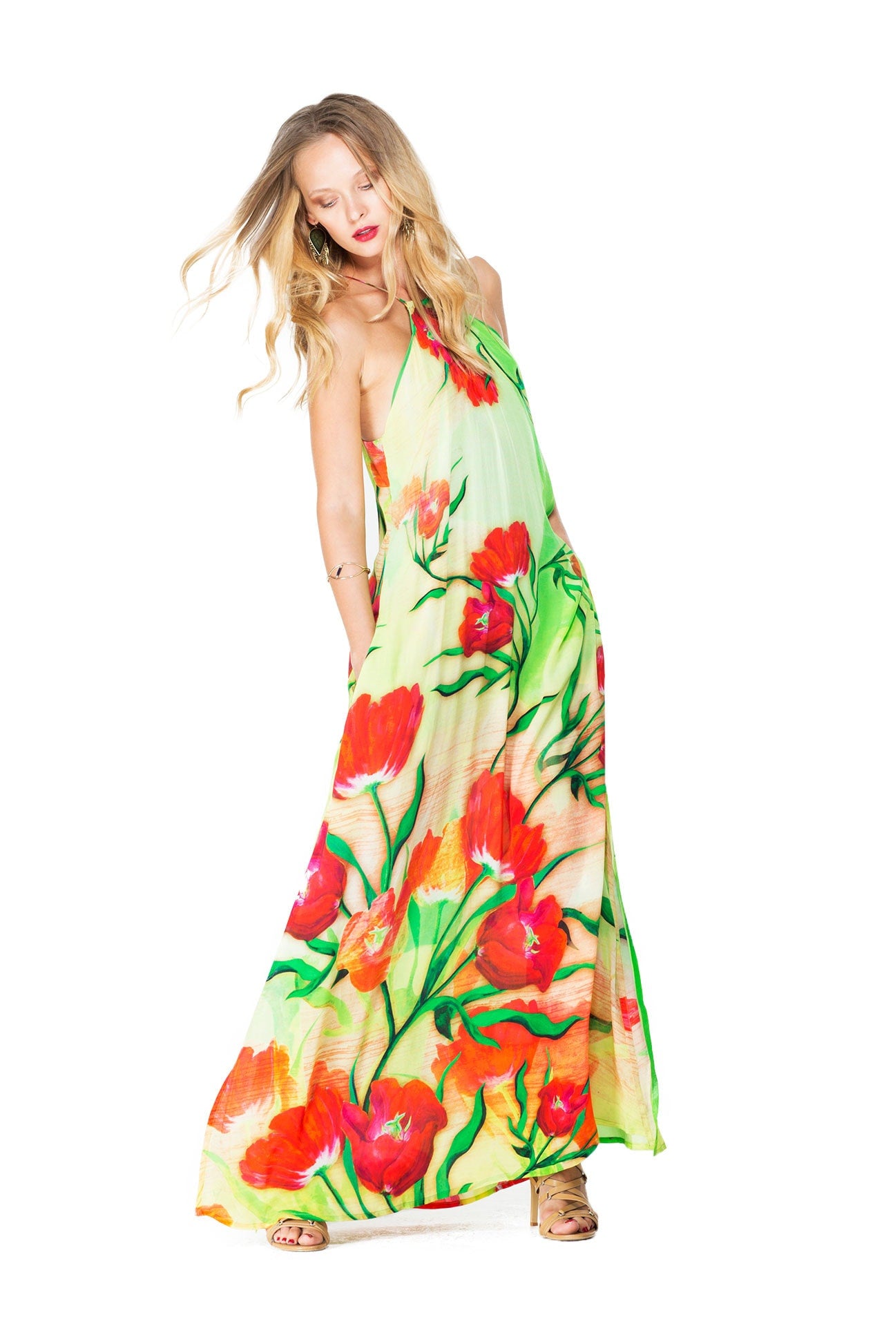 Shahida Parides Floral Summer Dress - Designer Silk Dresses