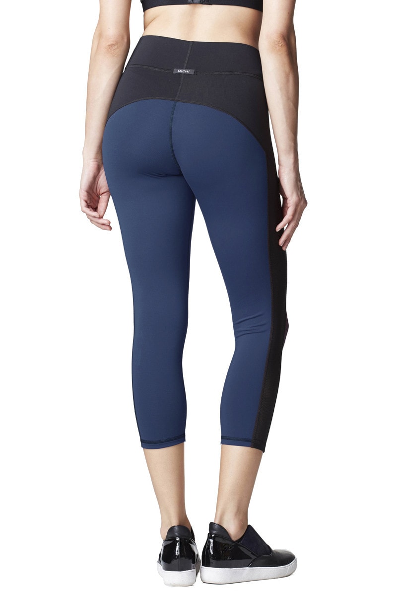 Michi Stardust Crop Legging- Sapphire Navy | Women's Workout Leggings