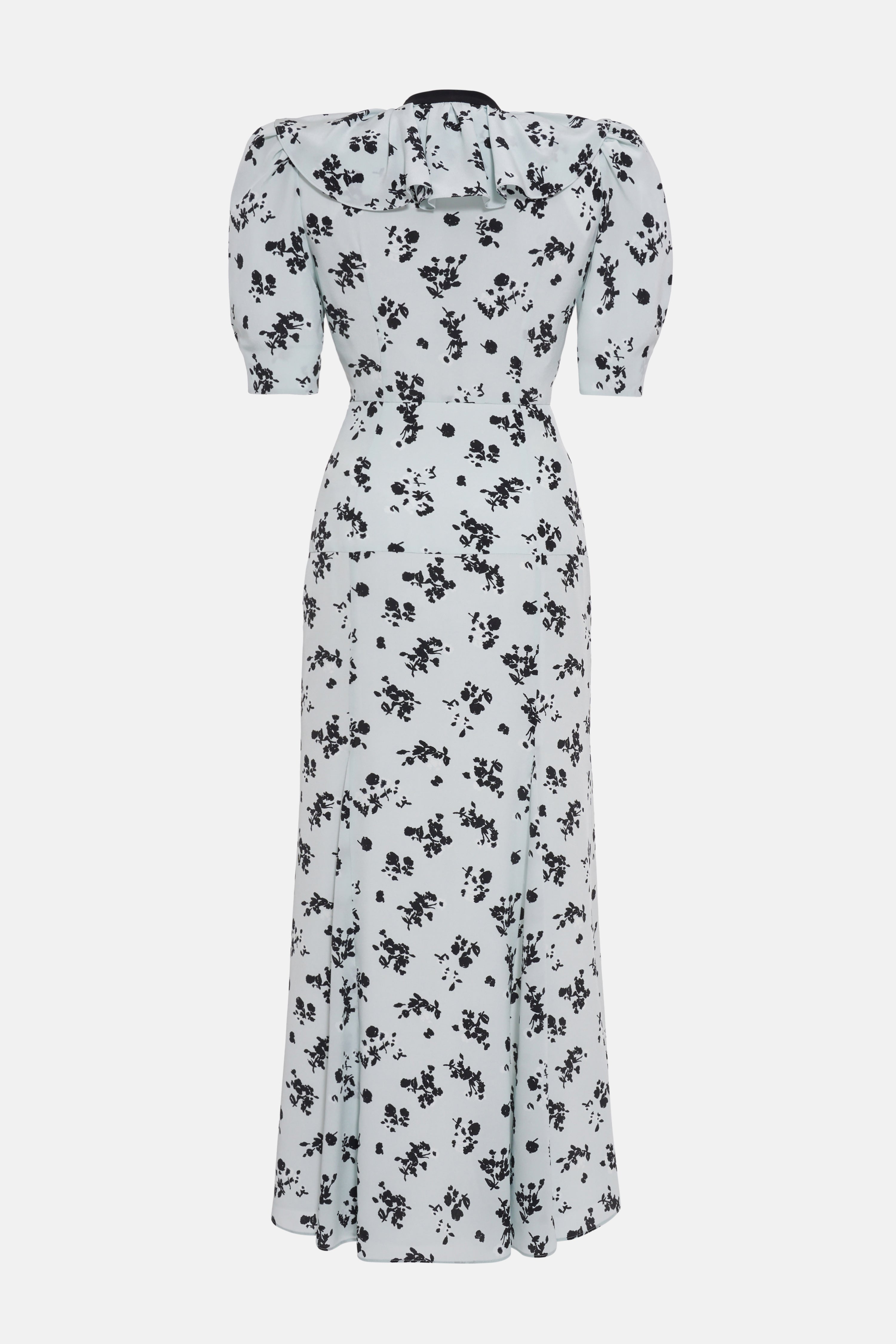 POLKA DOT SILK HIGH NECK DRESS WITH VOLANT – Alessandra Rich