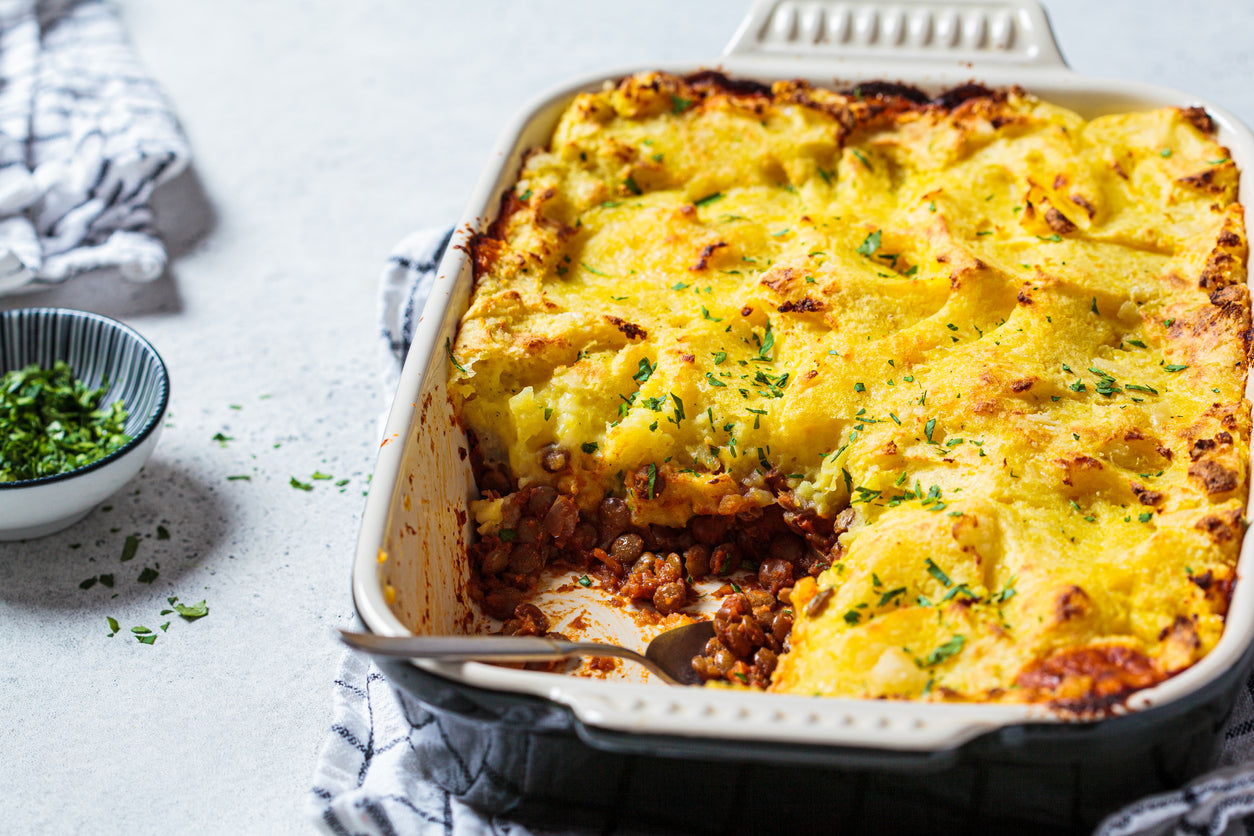 Lentil Shepherd's pie plant-based recipe