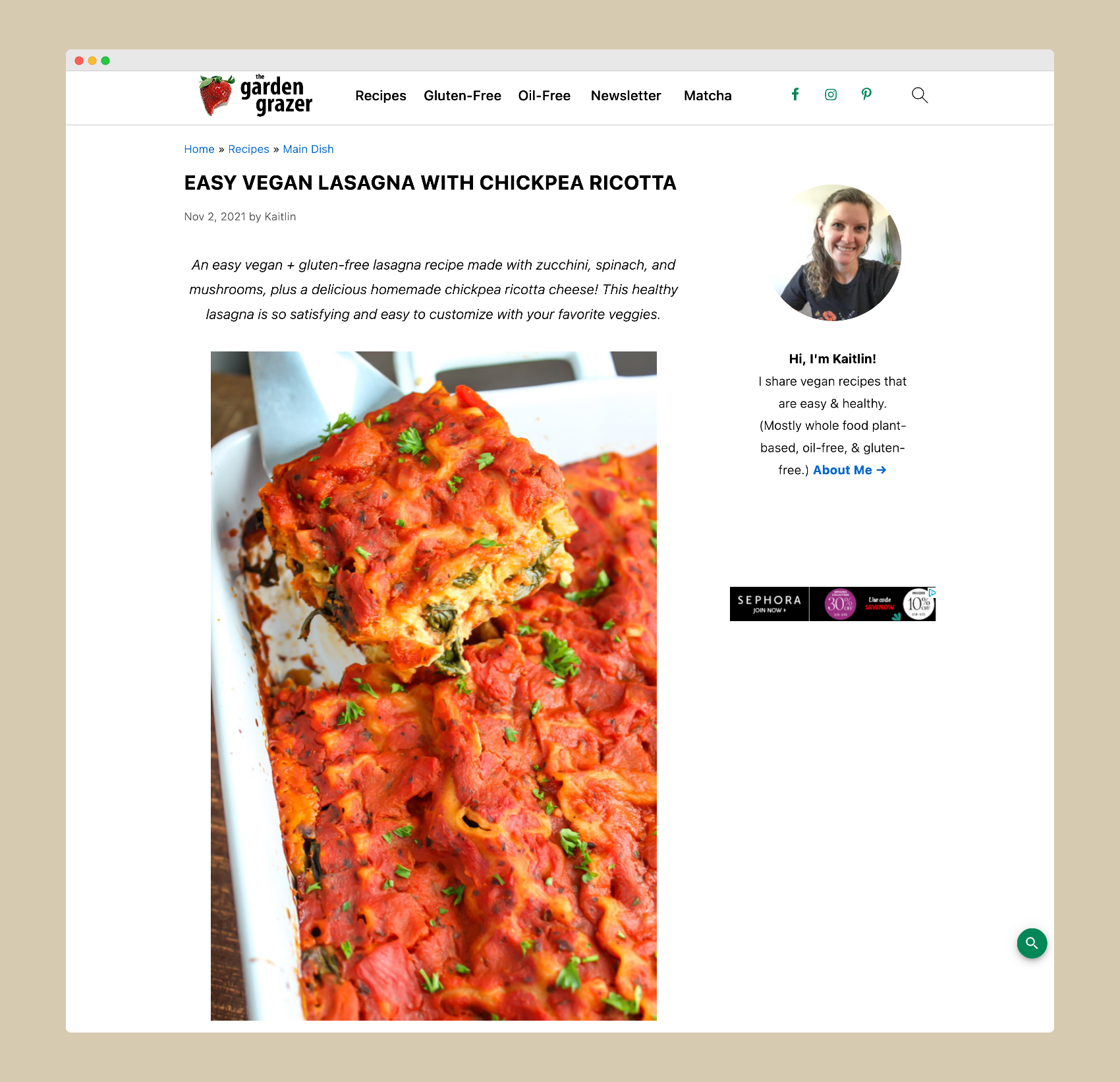 The Garden Grazer Lasagna