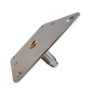 7" x 7" Stainless Steel PosiPin Deck Plate - Polished with Brass Bushing - 382110-TSSPB - Marine Fiberglass Direct