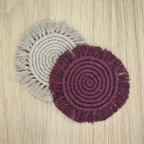 [Coast Water Knots] Round Taupe Coaster