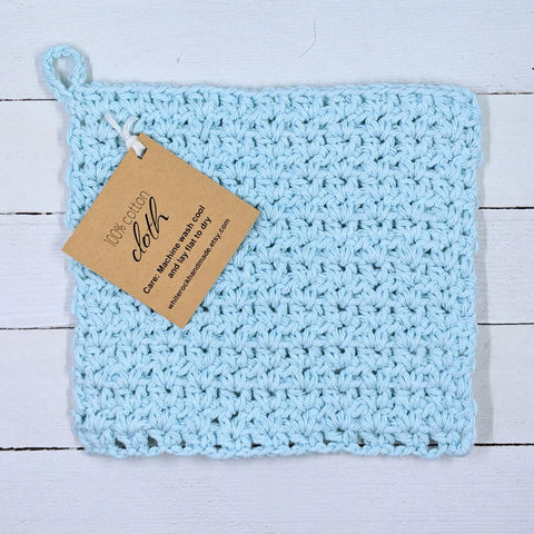 [White Rock Handmade] Turquoise Crochet Square Cloth