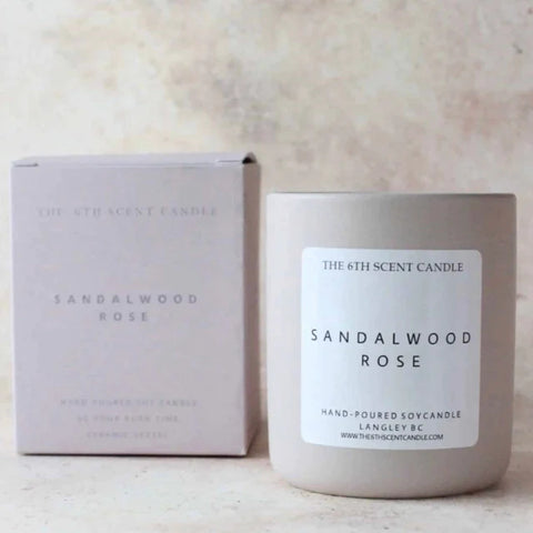 [The 6th Scent Candle] Sandalwood Rose Candle in Ceramic Pot | Found Boutique