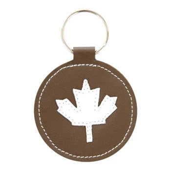 [Mally Designs] Maple Leaf Handmade Leather Keychain